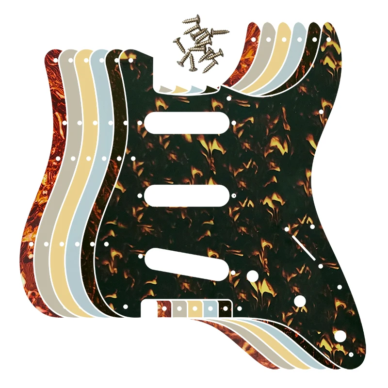

Xin Yue Custom Guitar Parts - For US 62 Year 11 Screw Hole Standard Strat St SSS Guitar Pickguard Scratch Plate Flame Pattern
