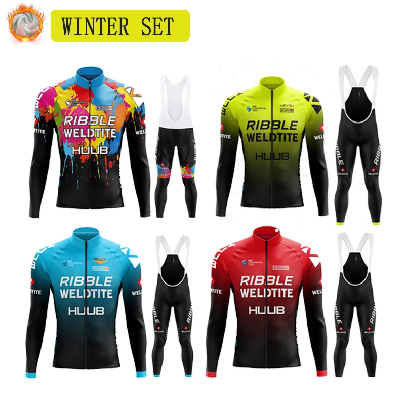 

2021 HUUB Велоспорт Джерси новейшая зимняя флисовая одежда для велоспорта мужская одежда с длинными рукавами уличная теплая велосипедная одеж...