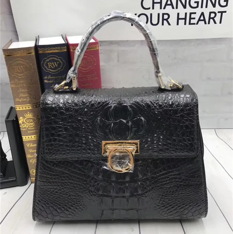 Роскошный Кошелёк из натуральной кожи аллигатора темно зеленый крокодила|Сумки