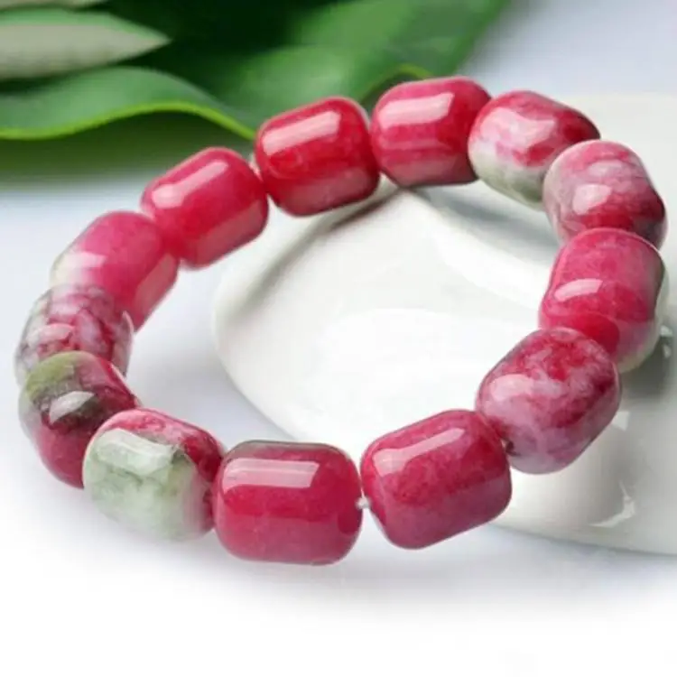 

Fashion female flower jade bracelet jade red stone