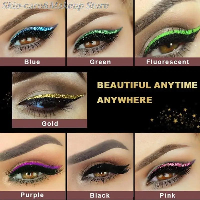 

4Pairs Reusable Eyeliner and Eyelash Stickers False Eyelashes Sequin Eye Shadow