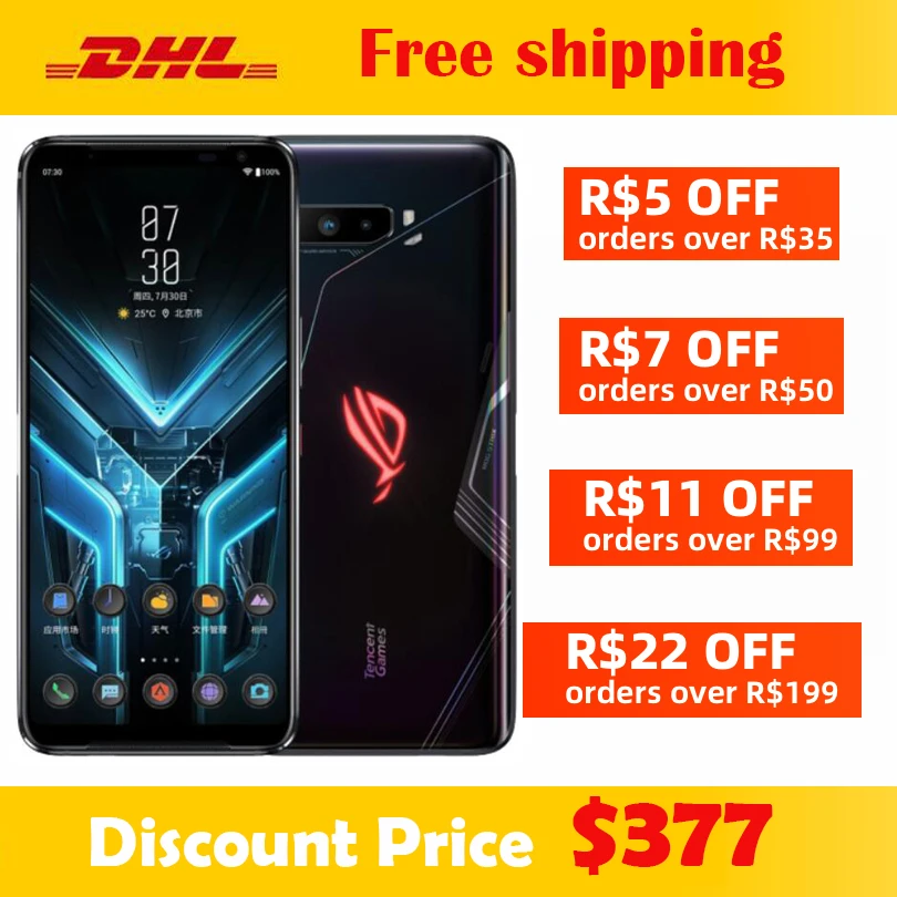 Смартфон Asus ROG 3 5G дюйма Snapdragon мобильный телефон Plus камера 64 мп NFC аккумулятор 865/865