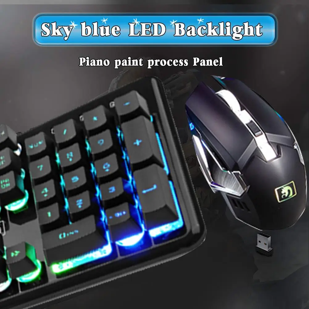 

Hot Sale Keyboards Multi-function Wireless Mechanical Feel Backlight Keyboard Mouse Combo Set for Computer Gamer