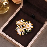 elegant vintage metal plant flowers daisy brooch for women collar brooches accessories jewelry gifts