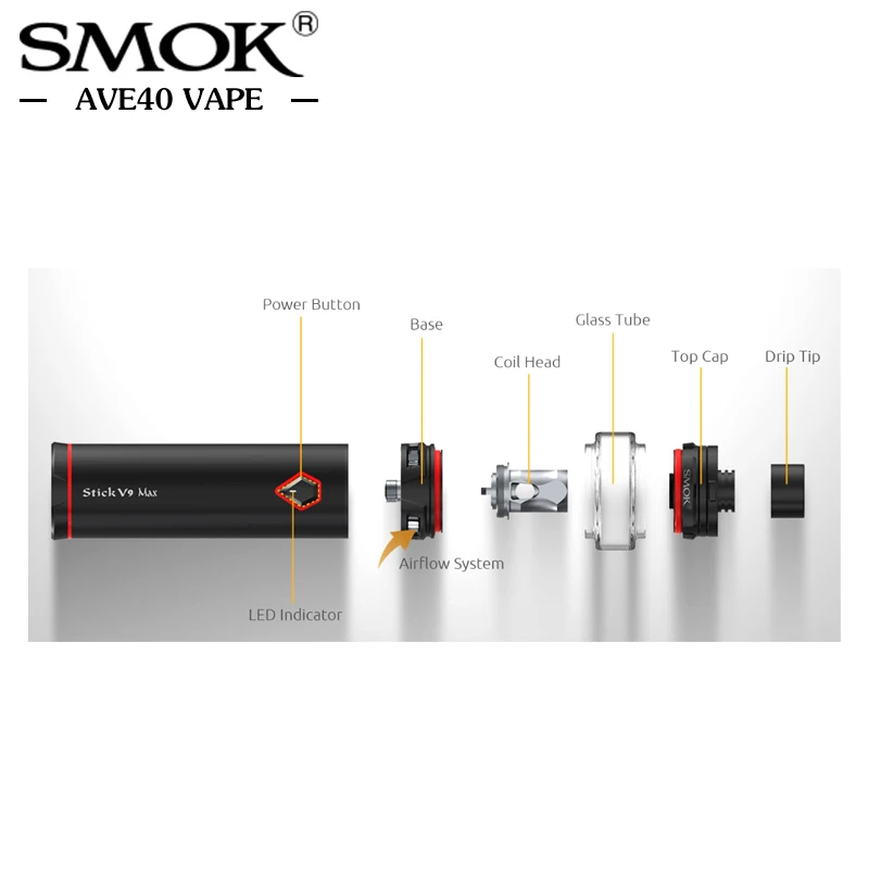 Оригинальный Smok Stick V9 Max комплект 4000 мАч батарейка испаритель с 8 5 мл палкой бак