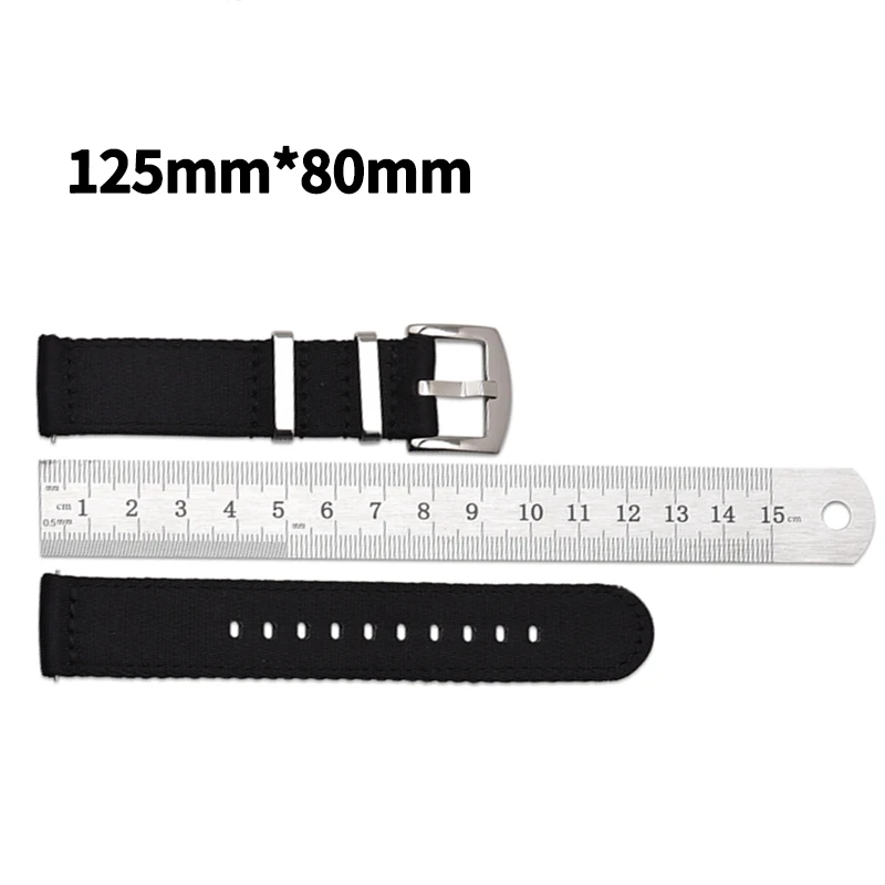 BEAFIRY Nylon Watch Band 18mm 20mm 22mm 24mm Breathable Woven Lightweight  Canvas Watch Straps Watchbands Sports black green