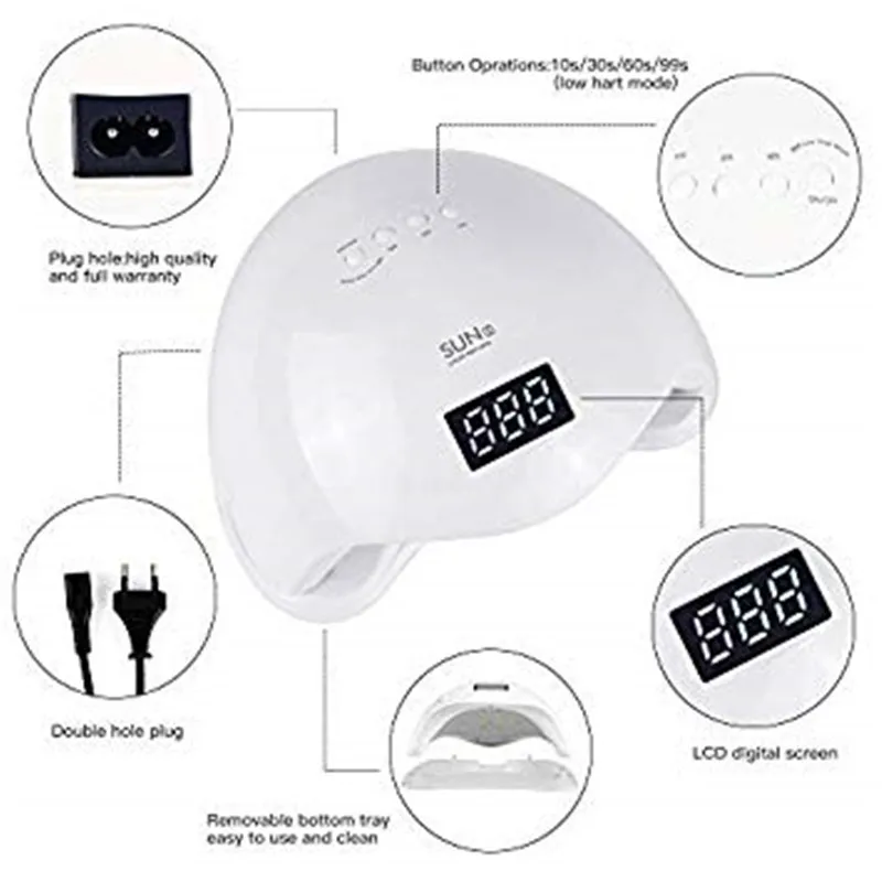 

48W SUN5 Sunshine No. 5 UV Manicure Light LED Dual Light Source Automatic Sensor Phototherapy Machine Nail Dryer