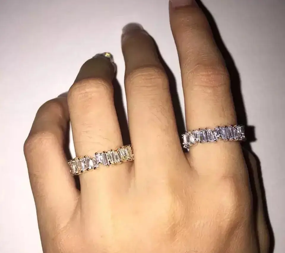 Обручальные кольца из серебра 925 пробы обручальные камня с изумрудом имитация