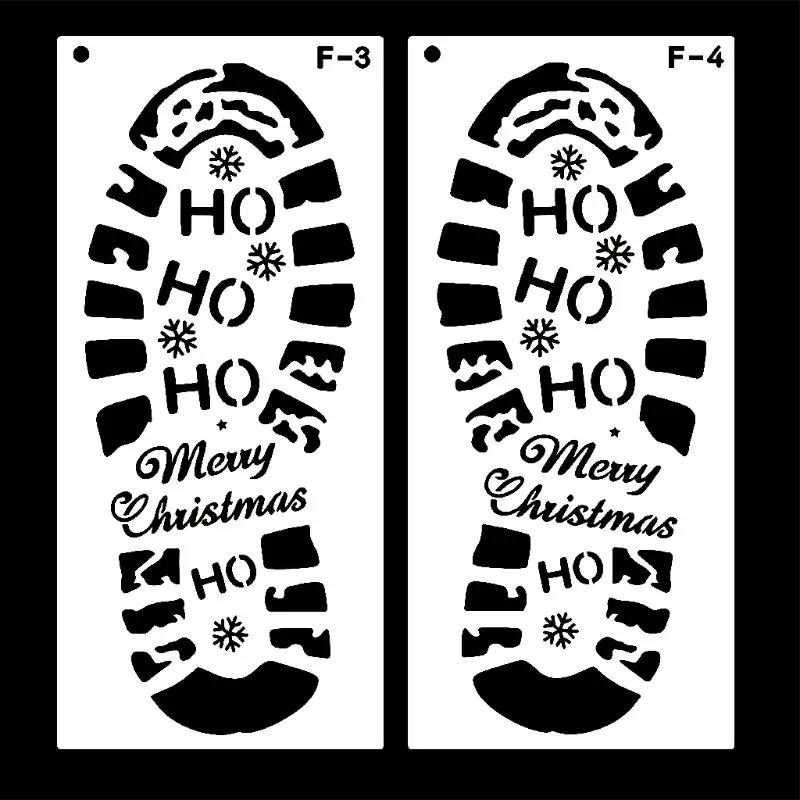 

Christmas Footprint Plastic Drawing Template DIY Scrapbook Photo Album Ruler Dr F2TA