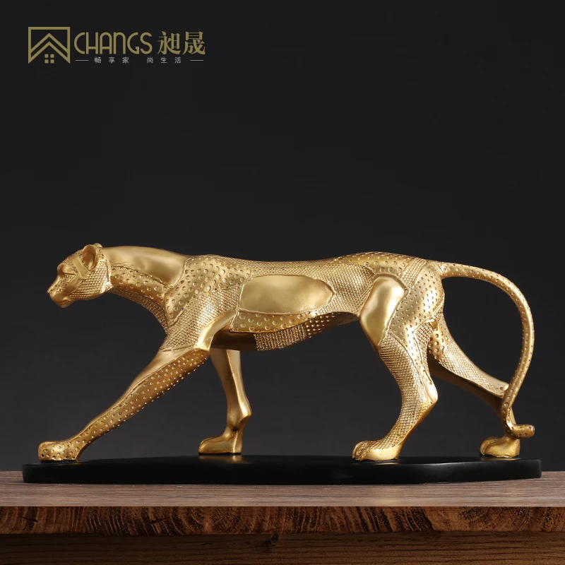 

Gold Figurines Home Decor Room Animal European Style Resin Crafts Figurines Luxury Fashion Dekorasyon Decoration Crafts BG50FS