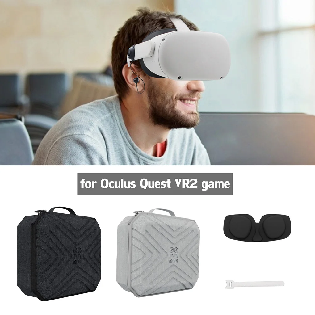 

Сумка для хранения очков виртуальной реальности, портативная защитная коробка на молнии для объектива виртуальной реальности, замена для Oculus Quest 2, Черная