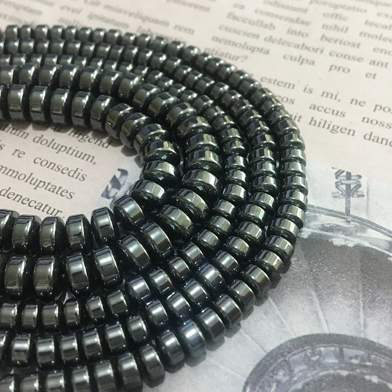 

Black Natural Hematite Loose Spacer Beads Oval Charm Round Stone for Jewelry Making DIY Bracelet Necklace Accessories 4/6/8/10mm