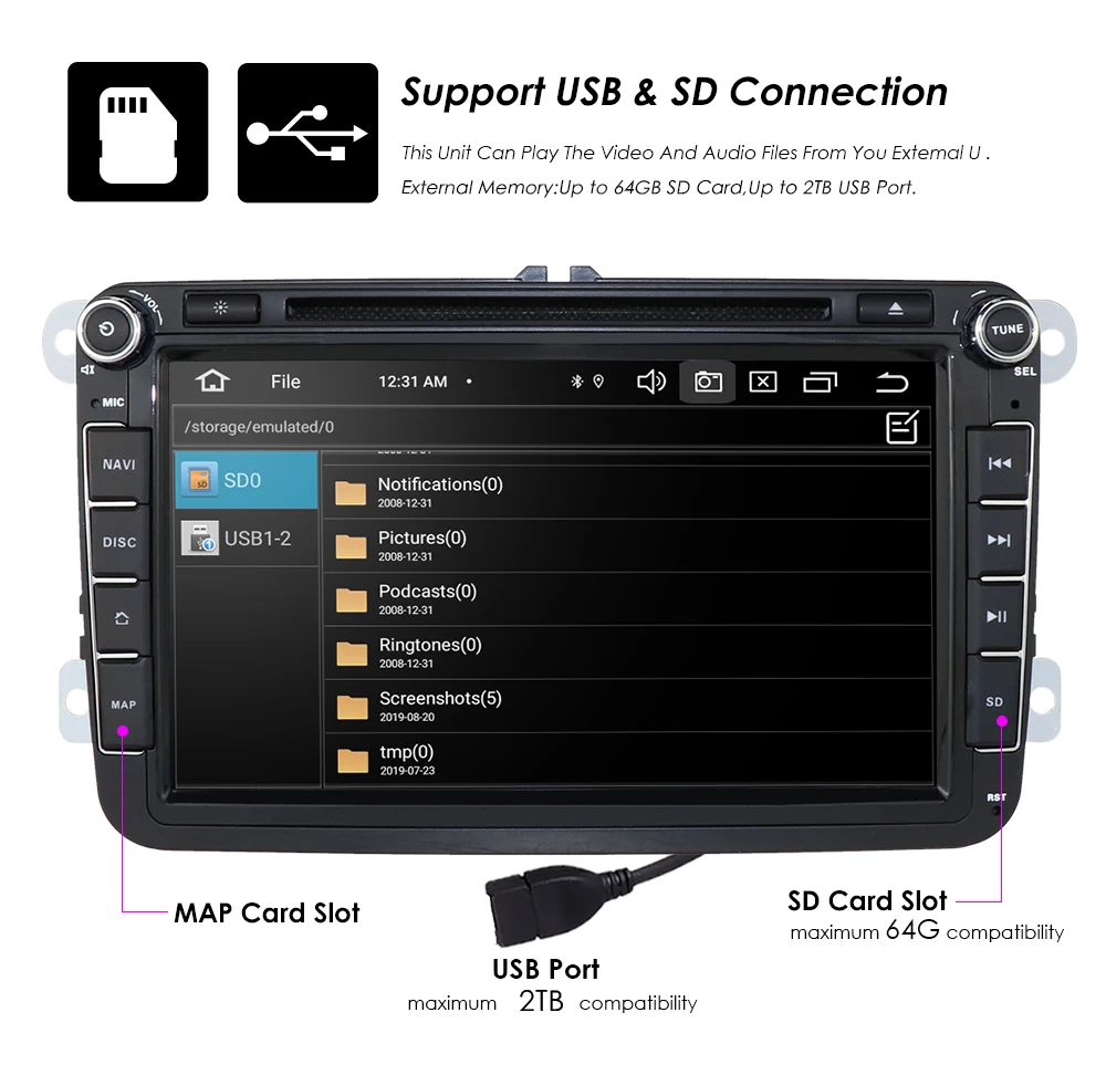 2 din Android 9,0 Восьмиядерный 4 Гб ОЗУ 64 гром автомобильный DVD для VW Passat CC Polo GOLF 5 6 Touran EOS T5 Sharan Jetta Tiguan gps Радио BT