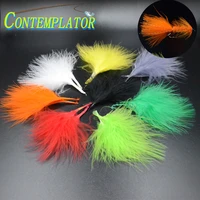 contemplator fly tying 30pcs blood marabou turkey fluff for tails wings materials 8colors streamers 5 8cm fly tying feathers