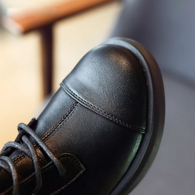 Новинка Зимние детские сапоги до колена Обувь из искусственной кожи для