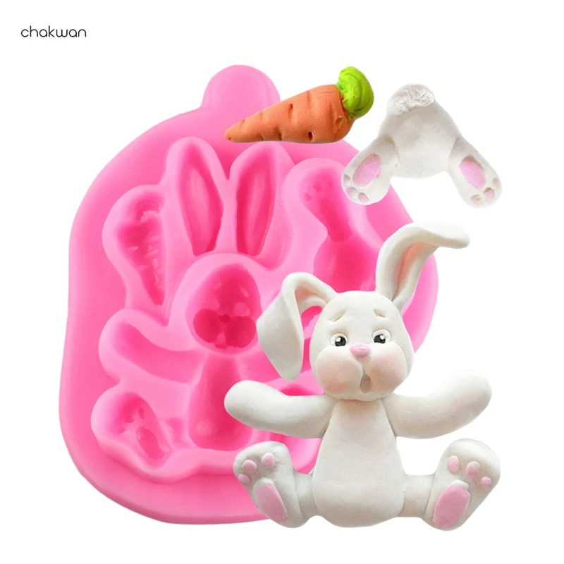 DIY Кролик Пасхальный силиконовая форма для выпечки 3D формы торта кекс