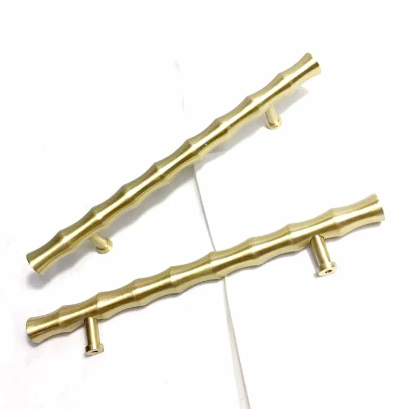 COTOM 1 шт. золотая для шкафа ручки твердая латунь бамбук кухонный сарай шкаф дверь Т