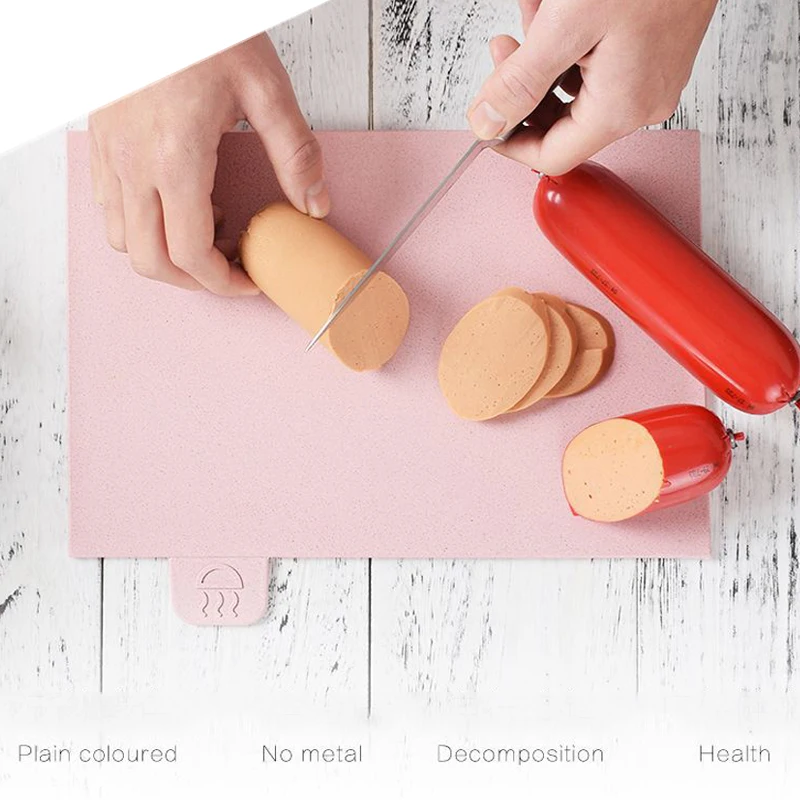 

4Pcs/set Wheats Straw Cutting Board Non-slip Vegetable/Fruit/Meats/Bread Chopping Boards with Storage Base TN88