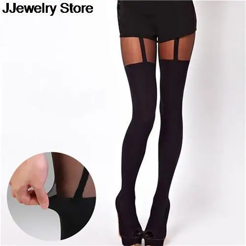 1 пара модных Сексуальное Черное Трикотажное нижнее белье в виде поддельные