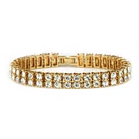 net red explosion 2 row mens exaggerated personality fashion all water diamond nightclub bracelet