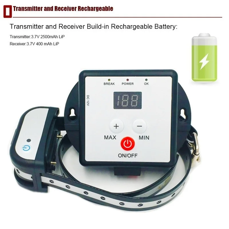 

Pet Electric Fence With Waterproof Receiver Training Collar Electric Dog Fence Containment System Safety