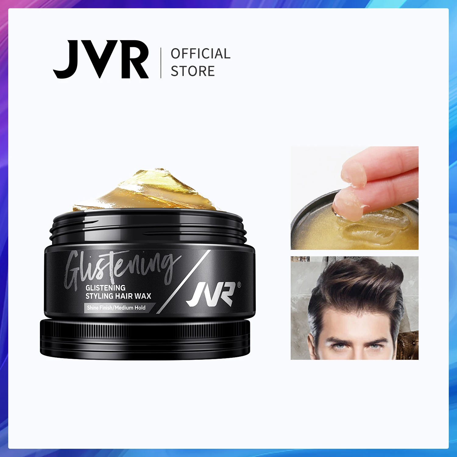 

JVR Strong Hold Hair Wax Cream Men Long Lasting Shine Oil Pomade Wax Gel For Hair Finishing Styling Edge Control Gel Hair 80g