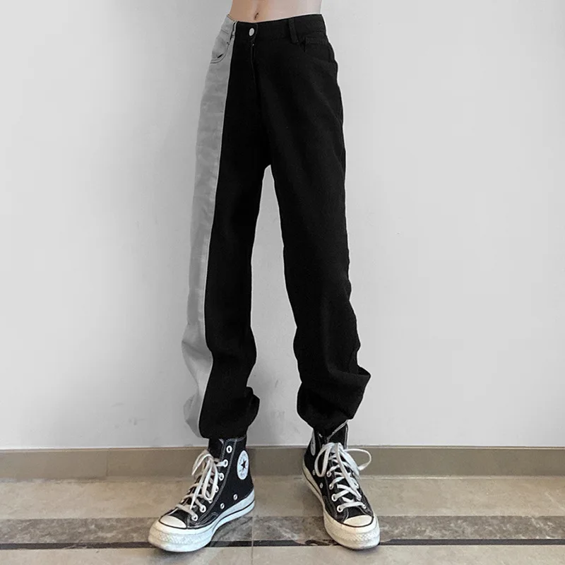 Брюки женские прямые с завышенной талией модные штаны в европейском и