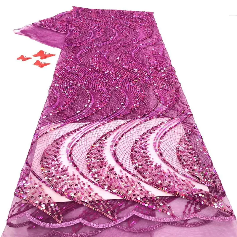 

Madison African Mesh Lace Fabric 2020 High Quality Sequins Lace French Lace Fabric Nigerian Mesh Lace For Wedding Sewing