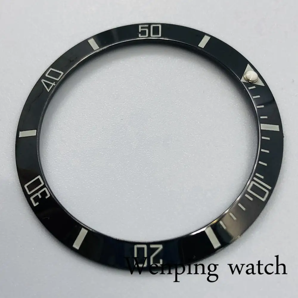 Высококачественные детали часов 38 мм черный керамический ободок вставка