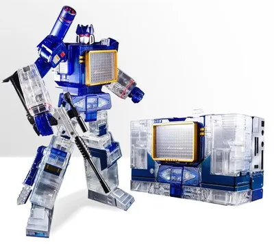Transparent(No Box) Трансформация G1 THF THF01J THF01-J Soundwave лента walkman MasterPiece MP13 негабаритных 23 см аниме фигурка робота детские игрушки - Цвет: Transparent(No Box)
