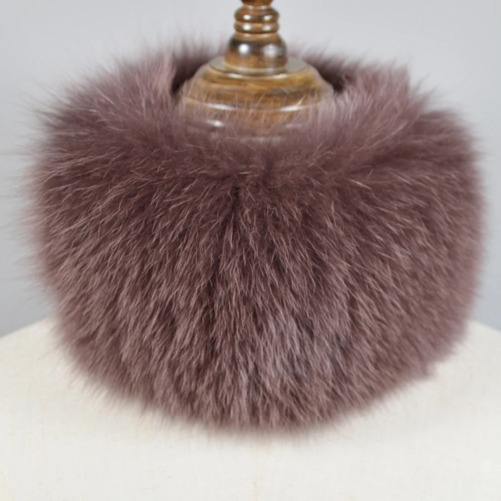 Модный женский шарф из натурального Лисьего меха 2020 теплый мягкий вязаный