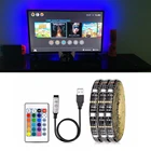 Светодиодная лента PCB USB 5 в 5050 SMD RGB, водонепроницаемая светильник та для подсветки телевизора, носветильник светильник с дистанционным управлением 1 м, 2 м, 3 м, 4 м, 5 м