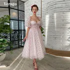 Белое Тюлевое платье Verngo для выпускного вечера, с короткими рукавами-фонариками, длина ниже колена, женское платье для вечерние, новинка 2022