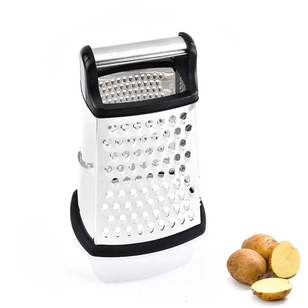 

9 Inch 4-Sided Grater Stainless Steel Kitchen Grater For Coarse And Fine Grating For Fruit Vegetables Carrots Cheese