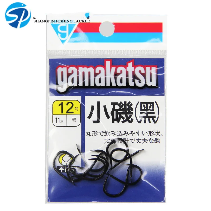 6packs/lot Japan Gamakatsu Fishing Hooks C1KI1 1#-14# Size Bass Hook Unique Peche Type Barbed Black Color Hidden | Спорт и