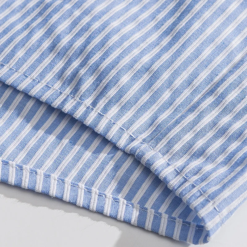

Aolamegs Long Sleeve Casual Men Shirts Japanese Multi Pocket Striped Shirt Couple All-Match Cozy High Street Harajuku Streetwear