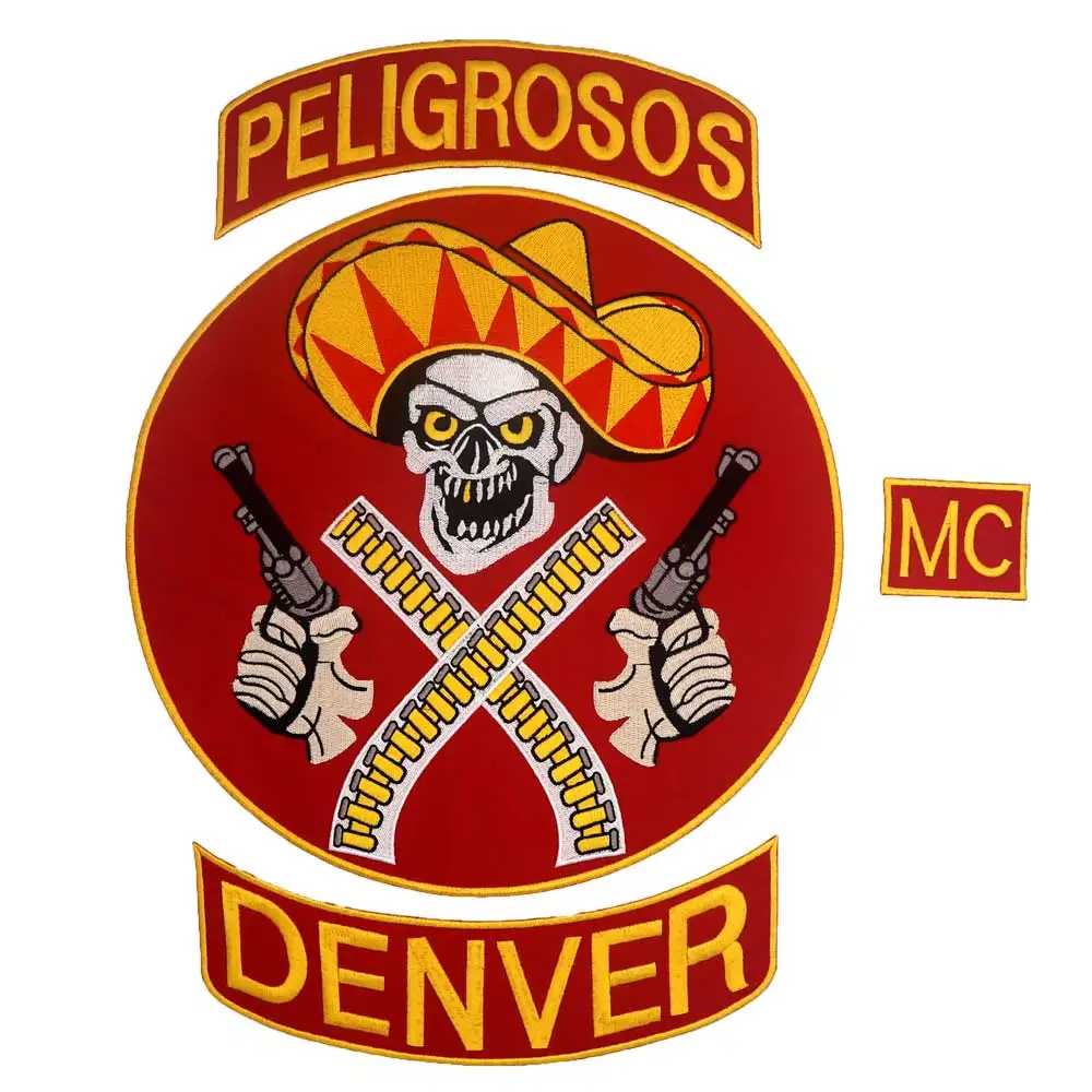 Патчи PELIGROSOS DENVER MC вышитые байкерские нашивки в стиле панк наклейки на одежду