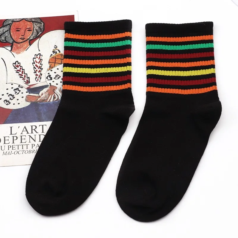 

3 pairs High Quality Combed Cotton men socks Happy Couple socks women Middle Tube socks Size EUR36-44