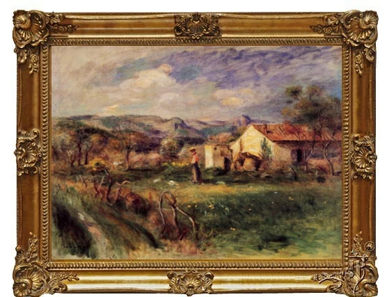 Молодая женщина стоящая возле фермерского дома в Милли Пьер Огюст Ренуар пейзаж