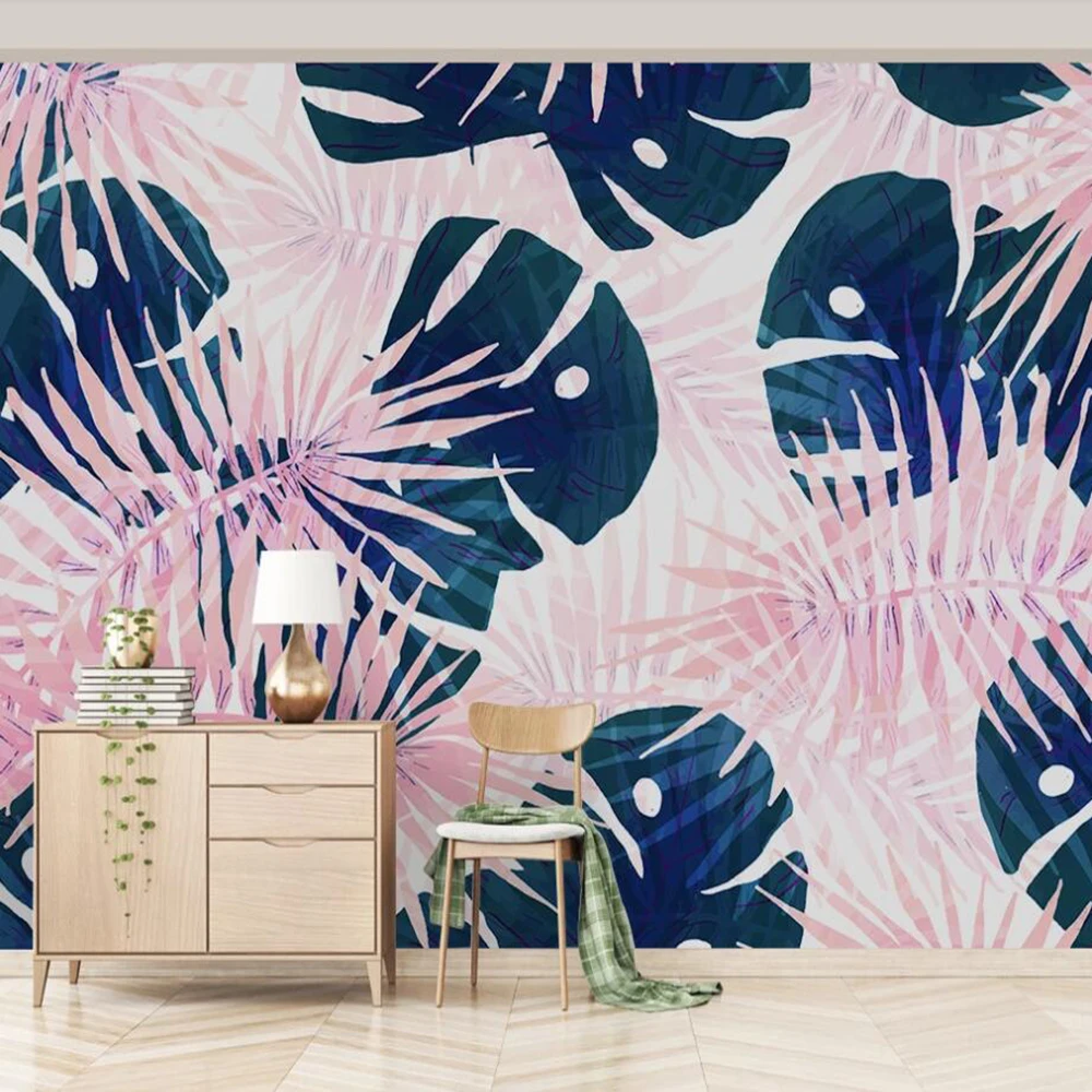 3D обои Milofi на заказ Фреска свежий стиль текстура листьев скандинавский фон