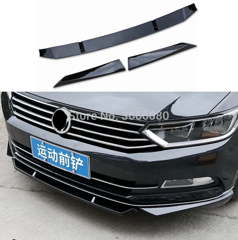 Для Volkswagen Passat B8 ABS окрашенные цветные Передние Губы защитное покрытие для бампера 3 шт автостайлинг