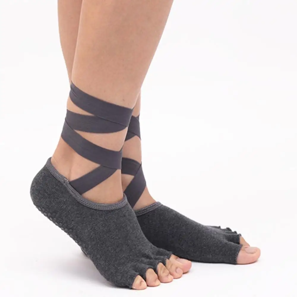 Бандажные носки с открытым носком женские дышащие противоскользящие массажные