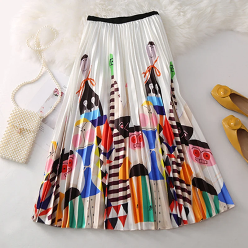 Женская длинная Плиссированная юбка с завышенной талией весна и лето 2020 женская