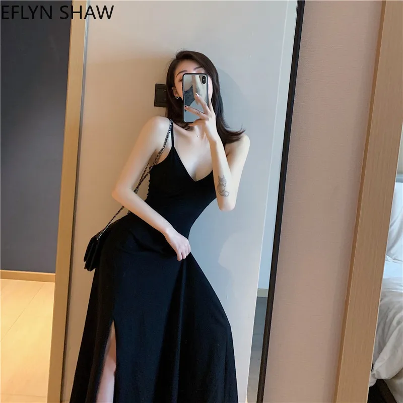 Платье женское на бретельках с V-образным вырезом ТРАПЕЦИЕВИДНОЕ длинное