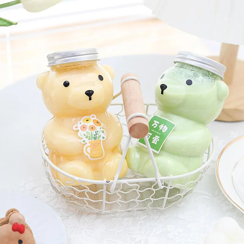 6 шт./лот 350 мл Милая прозрачная пластиковая бутылка ПЭТ для напитков молока чая в