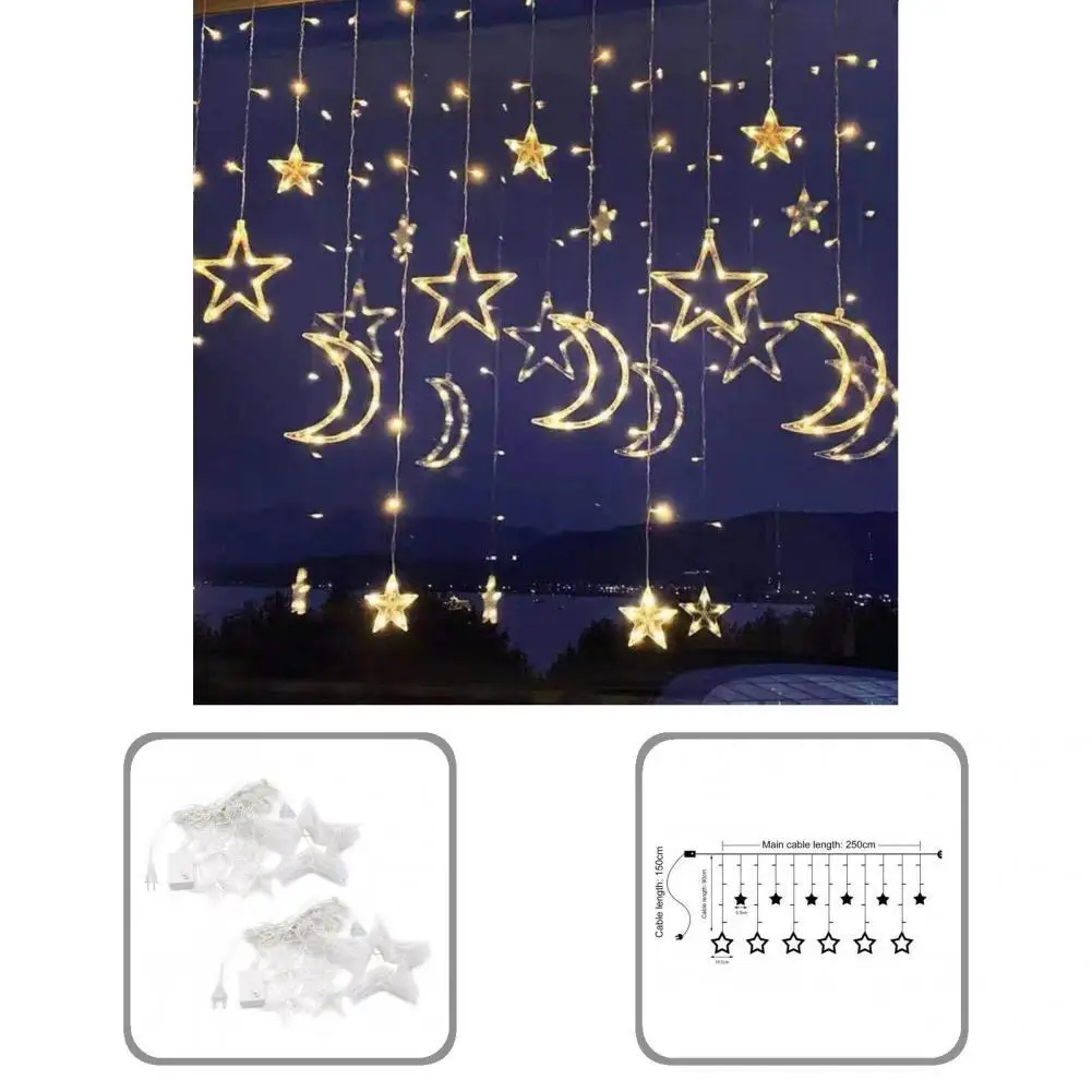 

Moon Star Fairy Lamp Decorative Romantic Moon Star Curtain Fairy Light Ornament Moon Star Light Moon Star Lamp
