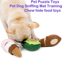 pet puzzle hide food training snuffle dog chew toys iq treat food dispensing cloth book pet blanket