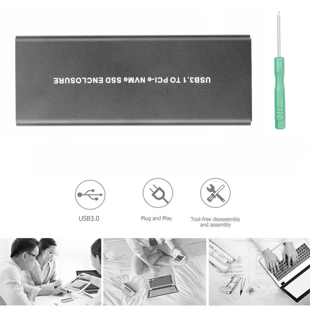 NVME M-ключ для Тип C адаптер чехол USB 3 1 Для M.2 PCIe SSD HDD корпус переносного адаптера