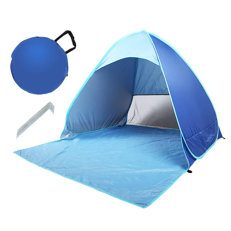 

Hot Sale Outdoor Beach Tent 2 Seconds Automatic Speed Opening Oxford Cloth Coated Silver Shade Tent Tents Outdoor Camping Double