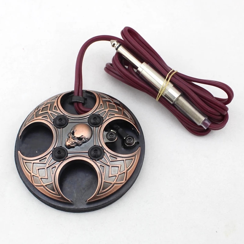 

Kissure Special Tattoo Machine Switch Pedals Cross Skull Pedals Copper Bronze Optional Tattoo Equipment Tool